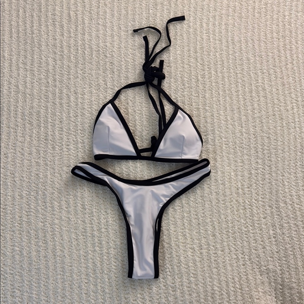 Stylish Black and White Bikini Set